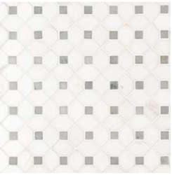 Premium Impressions Marble Mosaics  Bianco Dolomite Dotty Polished